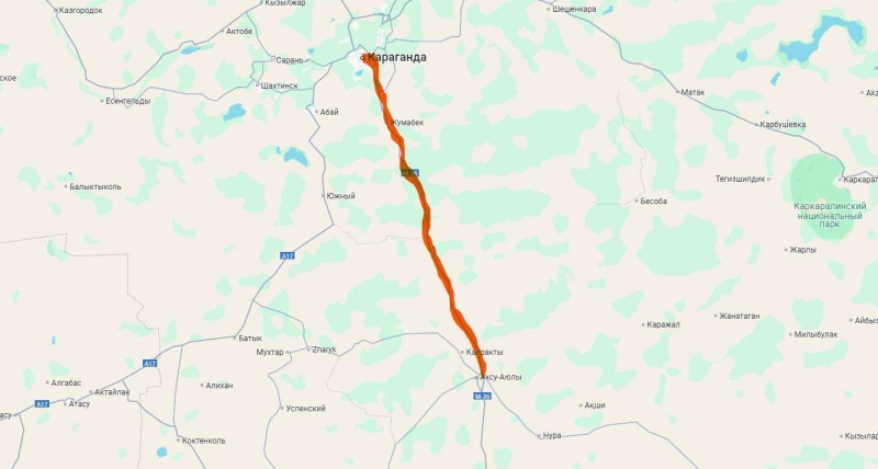 Движение ограничили на трассе в Карагандинской области