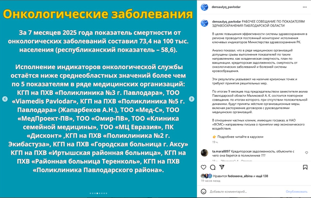 В Павлодаре анонимщики жалуются на главу облздрава, заявившего о системных проблемах 