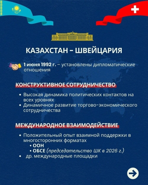 Политический диалог и экономическое взаимодействие - в МИД представили ключевые аспекты сотрудничества Казахстана и Швейцарии